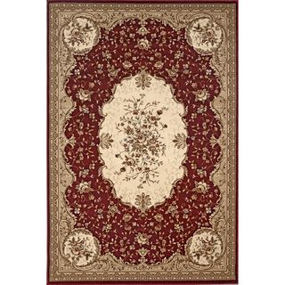 Red Savonnerie Traditional Area Rug (4 X 53)