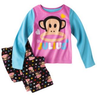 Paul Frank For Target Girls 2 Piece Fleece Long Sleeve Pajama Set   Black 4
