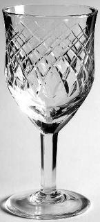 Richard Ginori Crystal Rete Wine Glass   Cut Criss/Cross On Bowl