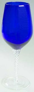 Artland Crystal Braid Cobalt Blue Water Goblet   Clear Twisted Stem, Cobalt Blue