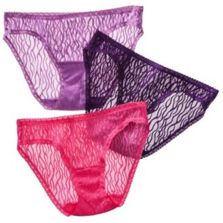 Hanes Womens Premium 3 Pack All Over Lace Bikini NL42P3   Assorted