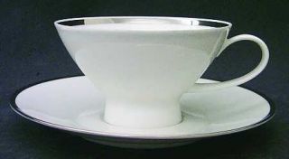 Rosenthal   Continental Classic Platinum (Older) Footed Cup & Saucer Set, Fine C