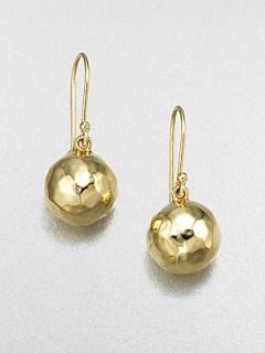IPPOLITA 18K Yellow Gold Hammered Sphere Earrings   Gold