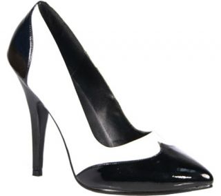 Womens Pleaser Seduce 425   Black/White Patent Casual Shoes
