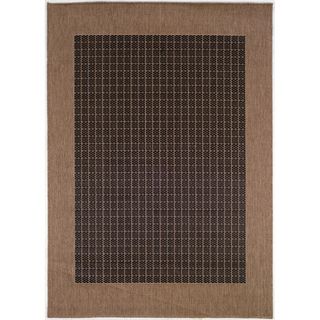 Recife Black/ Cocoa Checkered Field Rug (53 X 76)