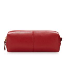 Saffiano Long Cosmetic Pouch, Red