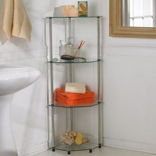 Convenience Concepts Classic Glass 4 Tier Corner Shelf Multicolor   157005