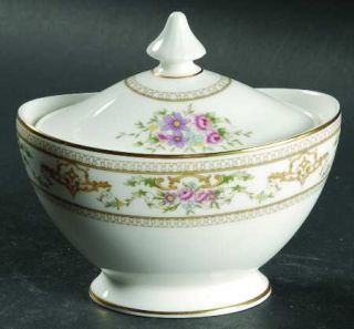 Royal Doulton Alton Mini Sugar Bowl & Lid, Fine China Dinnerware   Floral,Gold&G
