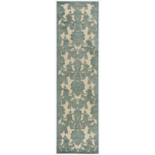 Graphic Illusions Damask Teal Rug Runner (23 X 8)
