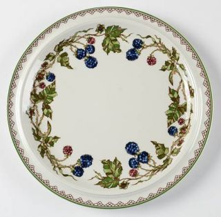 Goebel Brombeere Dinner Plate, Fine China Dinnerware   Green Band, Berries And L
