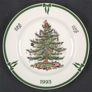 Spode Christmas Tree Green Trim 1993 Collector Plate, Fine China Dinnerware   Ne