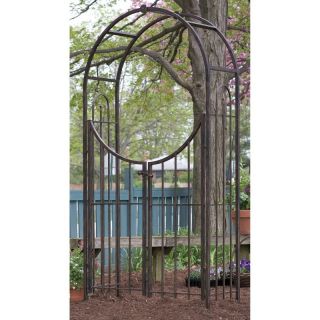 Panacea Metal 7.5 ft. Arched Arbor with Gate Multicolor   PAN89096