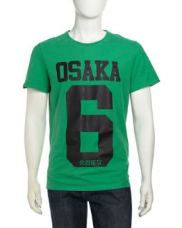 Osaka Logo Jersey Tee, Kelly Green/Black