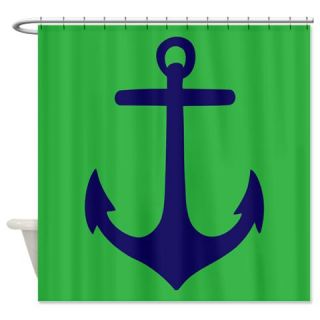  Navy And Green Nautical Anchor Shower Curtain  Use code FREECART at Checkout