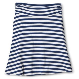 Merona Womens Jersey Knit Skirt   Blue/White Stripe   XS
