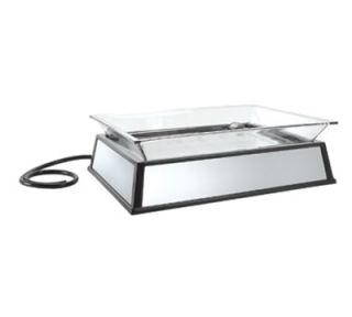 Cal Mil Rectangular Ice Display Pedestal   Ice Pan, Drain, 27x19x10, Black, 110v
