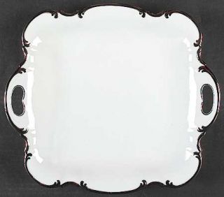 Hutschenreuther Revere (White) Square Handled Cake Plate, Fine China Dinnerware