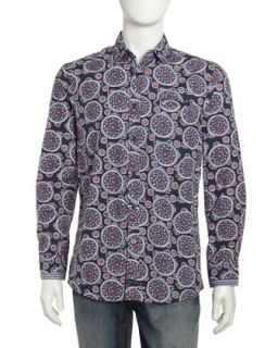 Perry Batik Print Shirt, Black