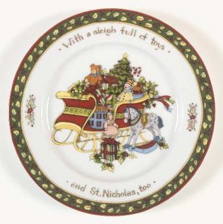 Portmeirion Christmas Story Salad Plate, Fine China Dinnerware   Scenes Of Twas