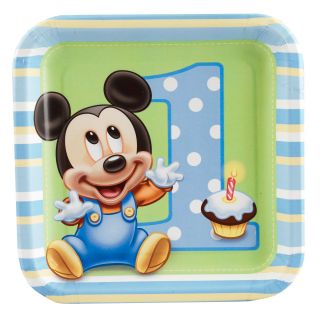 Disney Mickeys 1st Birthday Dessert Plates
