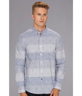 Marc Ecko Cut & Sew Take A Chill L/S Woven Shirt Mens Long Sleeve Button Up (Blue)