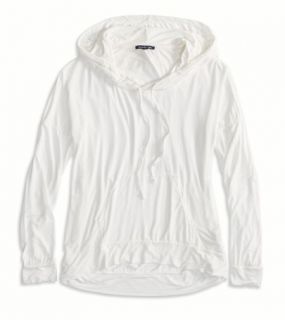 Natural White Lightweight Hoodie Made In Italy By AEO, Womens One Size