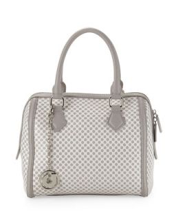 Jackson Checkerboard Satchel Bag, Gray/White