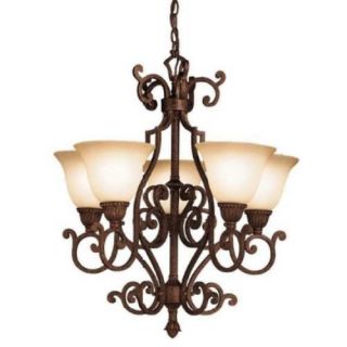Kichler 2049TZG Transitional 5 Light Fixture Tannery Bronze w/ Gold Accent