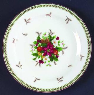 Mikasa Holiday Delight Salad Plate, Fine China Dinnerware   Red&White Floral Cen