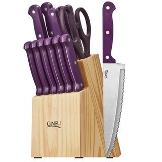 Ginsu Essentials Series 14 piece Purple Cutlery Set