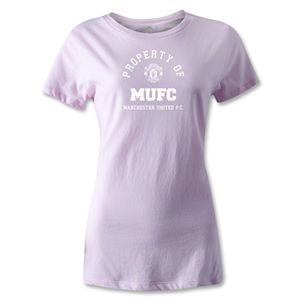 hidden Manchester United Property Womens T Shirt (Pink)