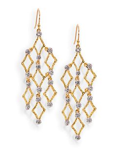 Alexis Bittar Crystal Chandelier Earrings   Gold