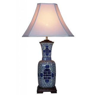 Blue And White Symbol 1 light Porcelain Table Lamp