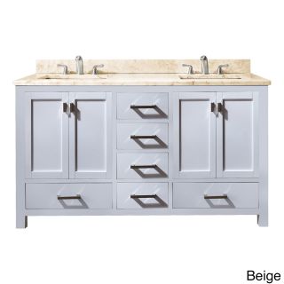 Avanity Modero 60 inch White Double Vanity