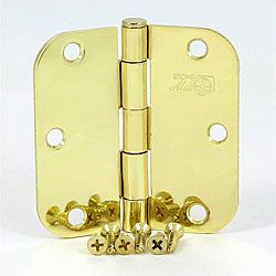 Stone Mill Polished Brass 5/8 inch Radius Corner Door Hinge (Polished brass)