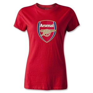 hidden Arsenal Crest Womens T Shirt (Red)