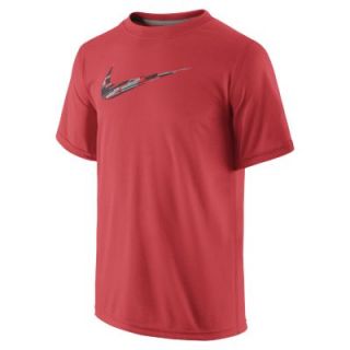 Nike Legend Rain Camo Swoosh Boys T Shirt   Light Crimson