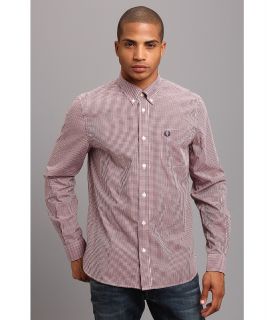Fred Perry Three Color Gingham L/S Shirt Mens Long Sleeve Button Up (Pink)