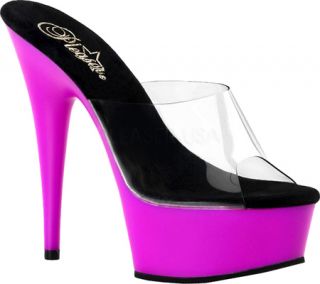 Womens Pleaser Delight 601UV   Clear/Neon Purple High Heels