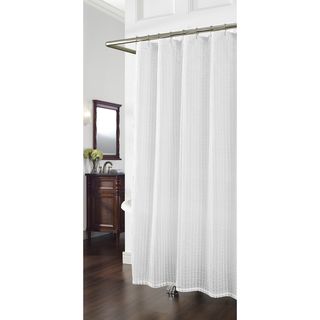 Cane White Geometric Shower Curtain (White Materials 100 percent polyester Dimensions 72 inches wide x 72 inches longCare instructions Machine wash cold The digital images we display have the most accurate color possible. However, due to differences in