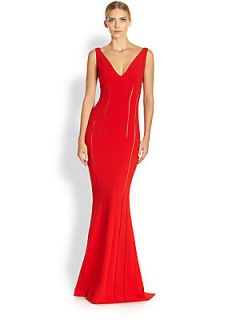 Antonio Berardi Sleeveless Jersey Gown   Coral Red