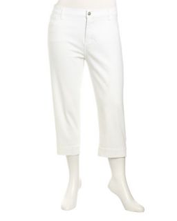 Nicole Denim Capri Pants, White, Womens