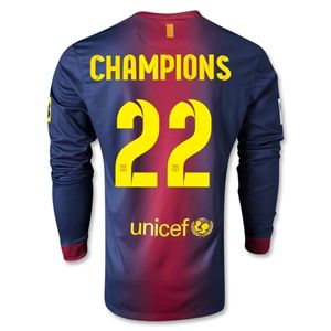 hidden Barcelona 12/13 CHAMPIONS LS Home Soccer Jersey