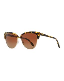 Alisha Half Cat Eye Sunglasses, Brown   Oliver Peoples