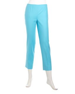 Stretch Cropped Ankle Pants, Pool