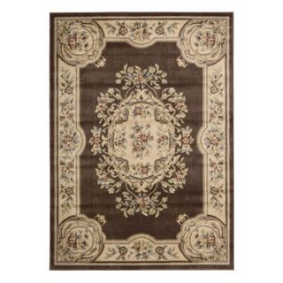Aubusson Collection Brown Rug (53 X 75)