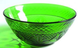 Cristal DArques Durand Antique Emerald Individual Salad Bowl   Cut,Green,Knob I