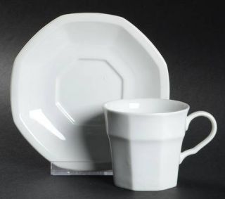 Christopher Stuart Maison Blanche Flat Demitasse Cup & Saucer Set, Fine China Di