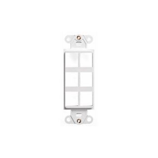 Leviton 41646W Electrical Wall Plate, QuickPort Decora Insert, Six Port White