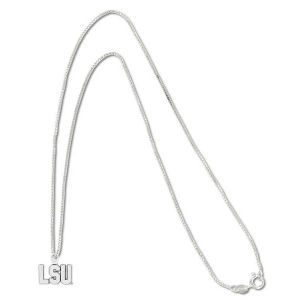 LSU Tigers Sterling Silver Charm Necklace 16